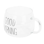 Coffee Cup Transparent Borosilicate Glass Mug with Handle for Milk Tea Cocktail BeverageBlack Label