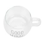 Coffee Cup Transparent Borosilicate Glass Mug with Handle for Milk Tea Cocktail BeverageBlack Label