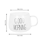 Coffee Cup Transparent Borosilicate Glass Mug with Handle for Milk Tea Cocktail BeverageBlack Label