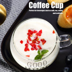 Coffee Cup Transparent Borosilicate Glass Mug with Handle for Milk Tea Cocktail BeverageBlack Label