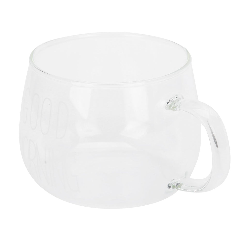 Coffee Cup Transparent Borosilicate Glass Mug with Handle for Milk Tea Cocktail BeverageWhite Label