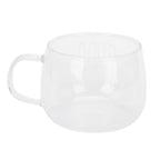 Coffee Cup Transparent Borosilicate Glass Mug with Handle for Milk Tea Cocktail BeverageWhite Label