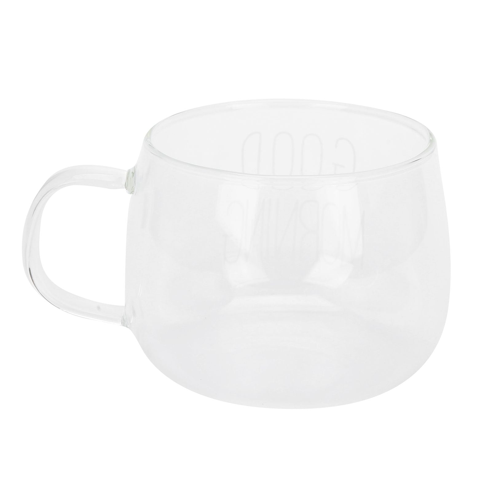 Coffee Cup Transparent Borosilicate Glass Mug with Handle for Milk Tea Cocktail BeverageWhite Label