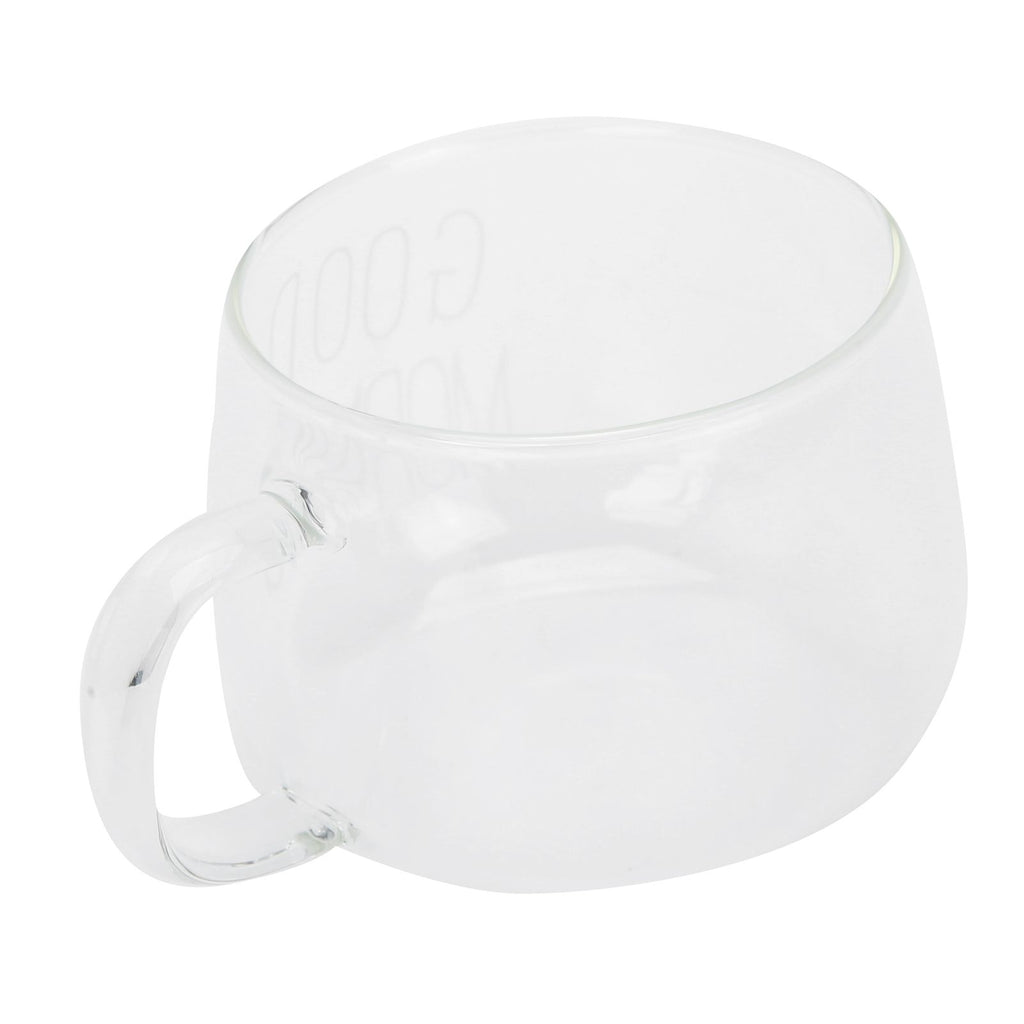 Coffee Cup Transparent Borosilicate Glass Mug with Handle for Milk Tea Cocktail BeverageWhite Label