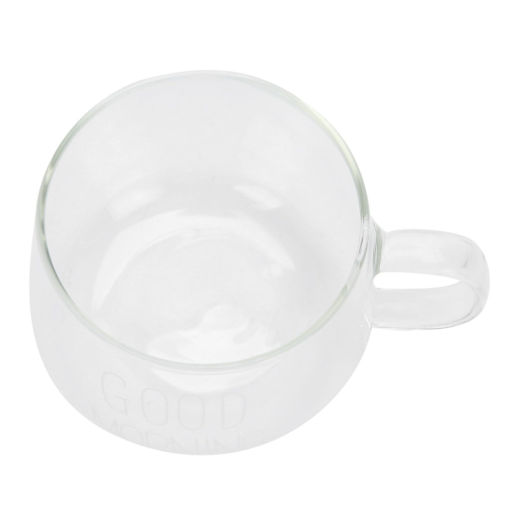 Coffee Cup Transparent Borosilicate Glass Mug with Handle for Milk Tea Cocktail BeverageWhite Label