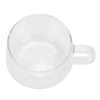 Coffee Cup Transparent Borosilicate Glass Mug with Handle for Milk Tea Cocktail BeverageWhite Label