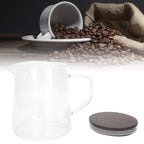 Coffee Pot with Lid HeatResistant Glass Heat Insulation Handle Kettle for Tea Milk Juice(500ml )