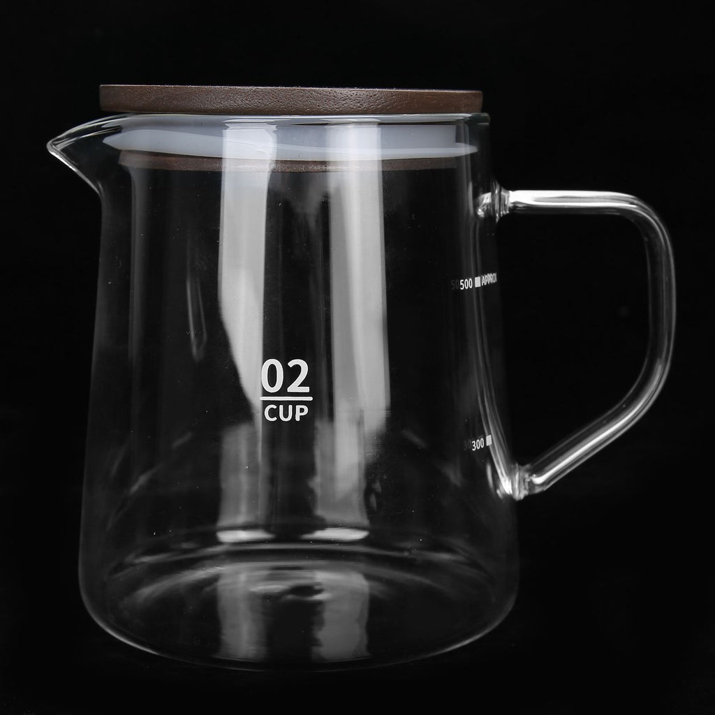 Coffee Pot with Lid HeatResistant Glass Heat Insulation Handle Kettle for Tea Milk Juice(500ml )