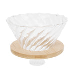 Pour Over Coffee Dripper Cone Filter Cup Coffee Maker Accessories with Wood Base Home Office Use