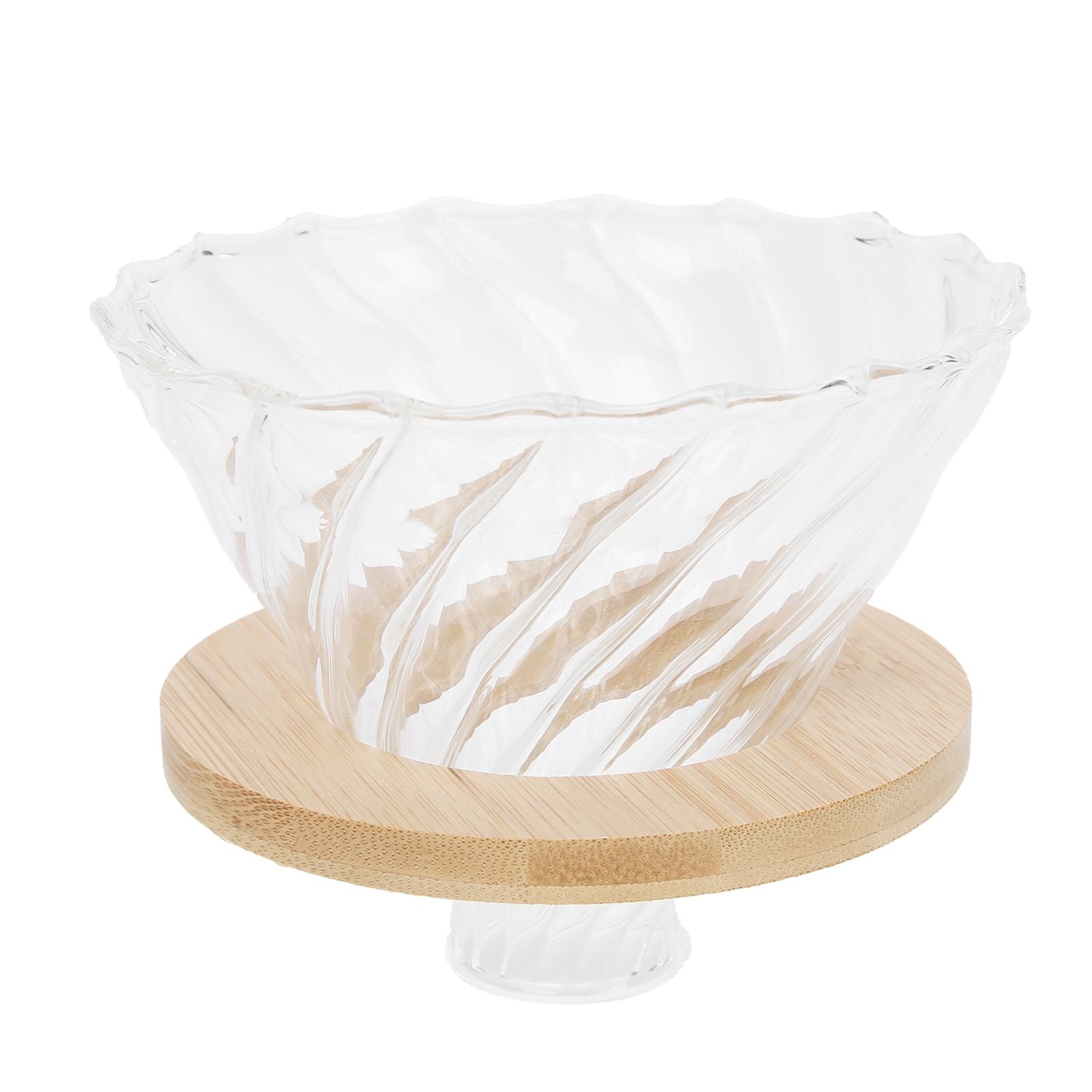 Pour Over Coffee Dripper Cone Filter Cup Coffee Maker Accessories with Wood Base Home Office Use