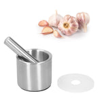 Mortar Pestle Set Stainless Steel Manual Garlic Mill Grinder Crusher Kitchen Tool Gadget