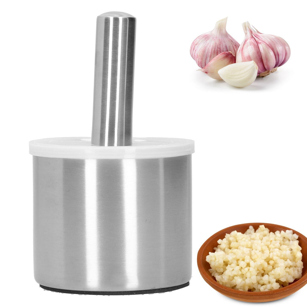 Mortar Pestle Set Stainless Steel Manual Garlic Mill Grinder Crusher Kitchen Tool Gadget