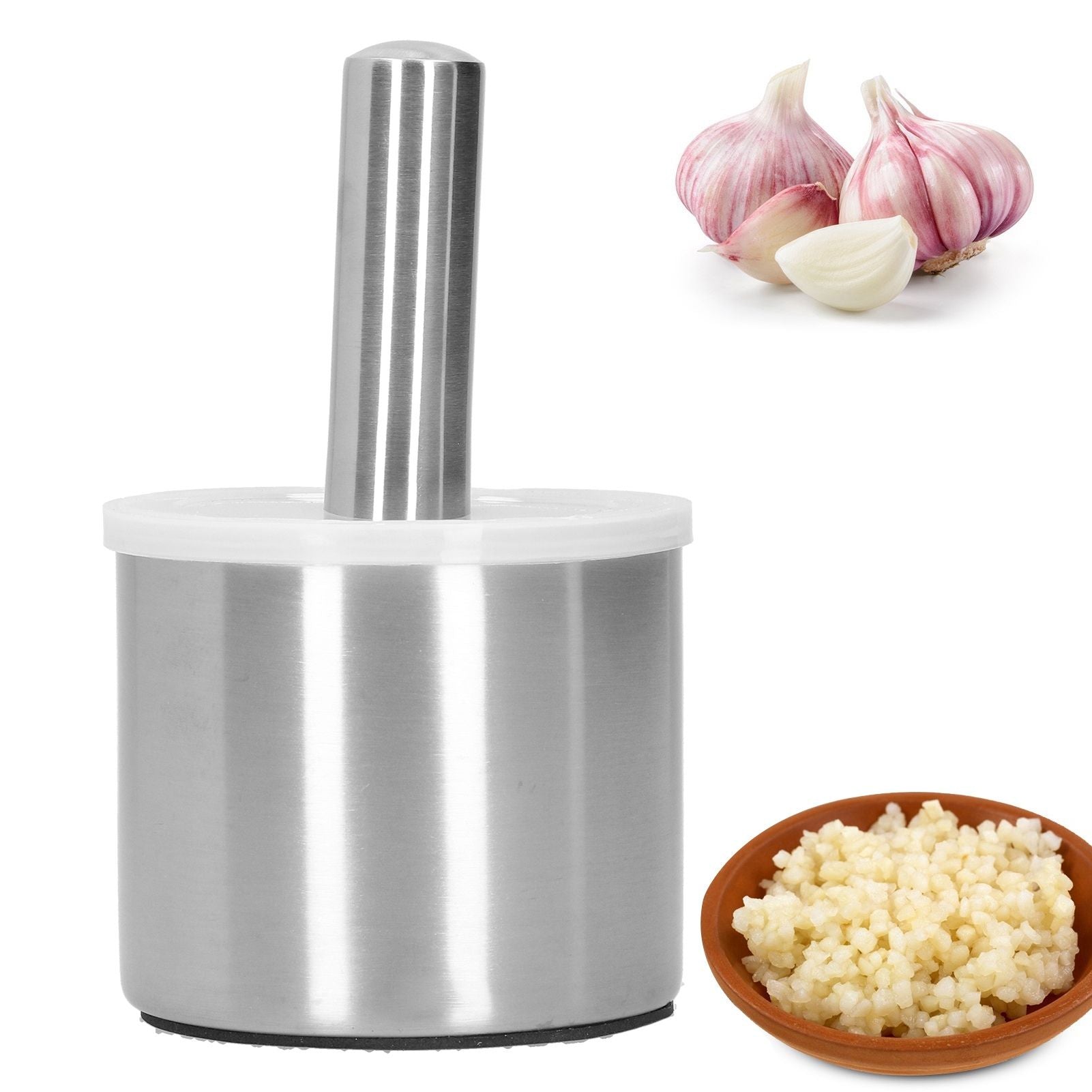 Mortar Pestle Set Stainless Steel Manual Garlic Mill Grinder Crusher Kitchen Tool Gadget