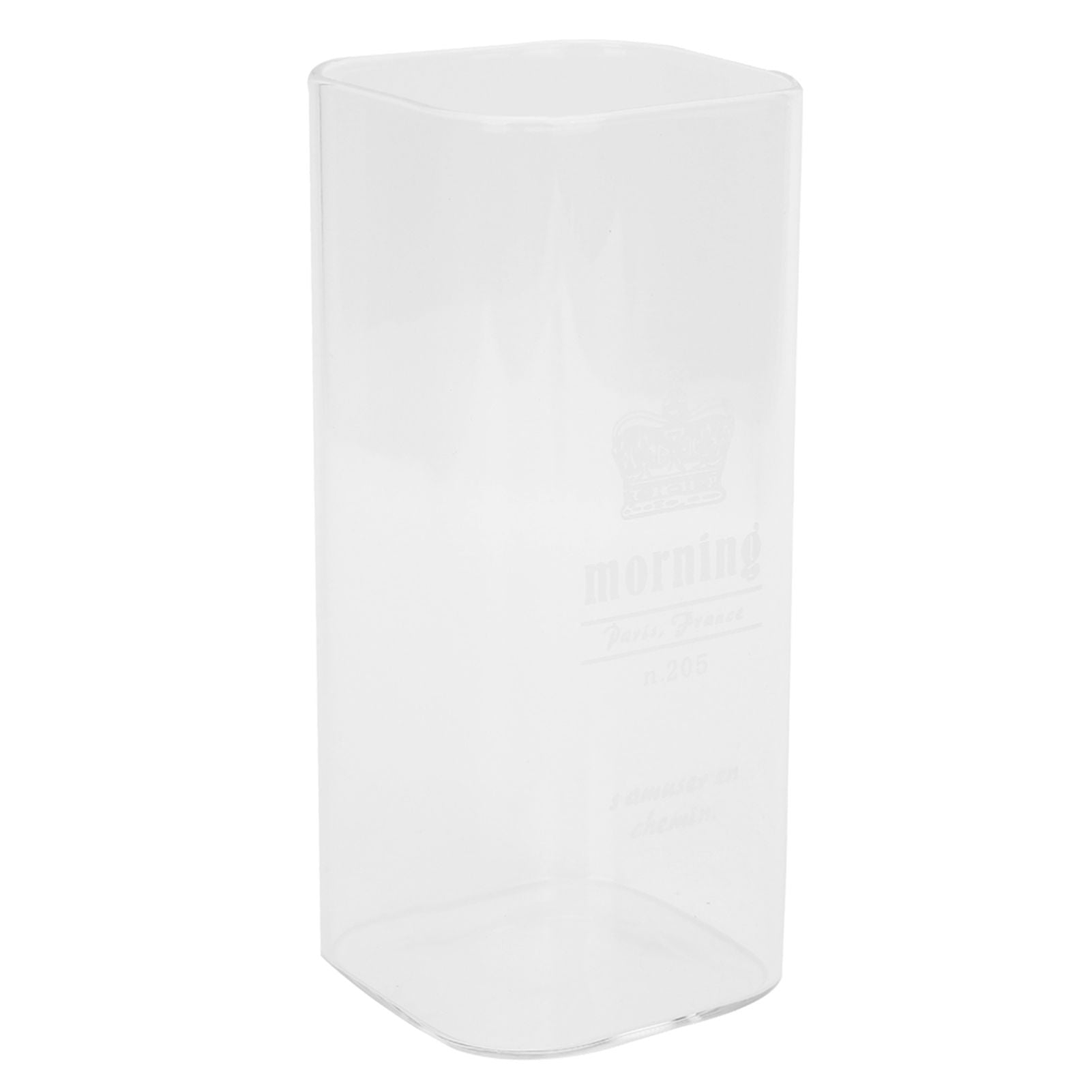 400ml Water Cup Square Heat-Resistant Glass Mug Beverage Milk Breakfast Cup DrinkwareCrown Pattern