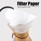 40PCS/Bag Wood Fiber Hand Drip Paper Coffee Filter Square Coffee Pot Making Accessory