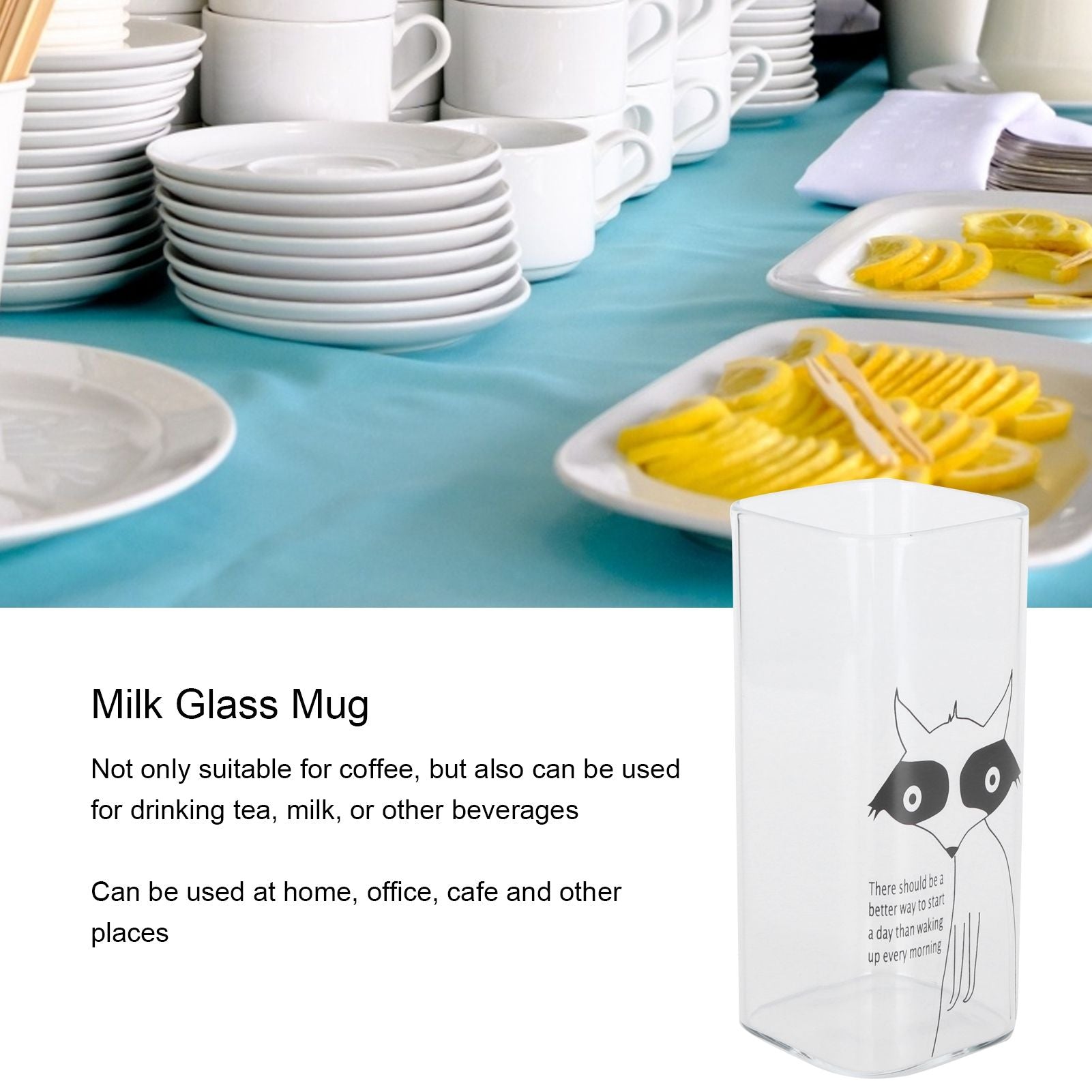 400ml Printed Pattern Milk Glass Mugs Tea Coffee Breakfast Milk Glass Cup DrinkwareFox