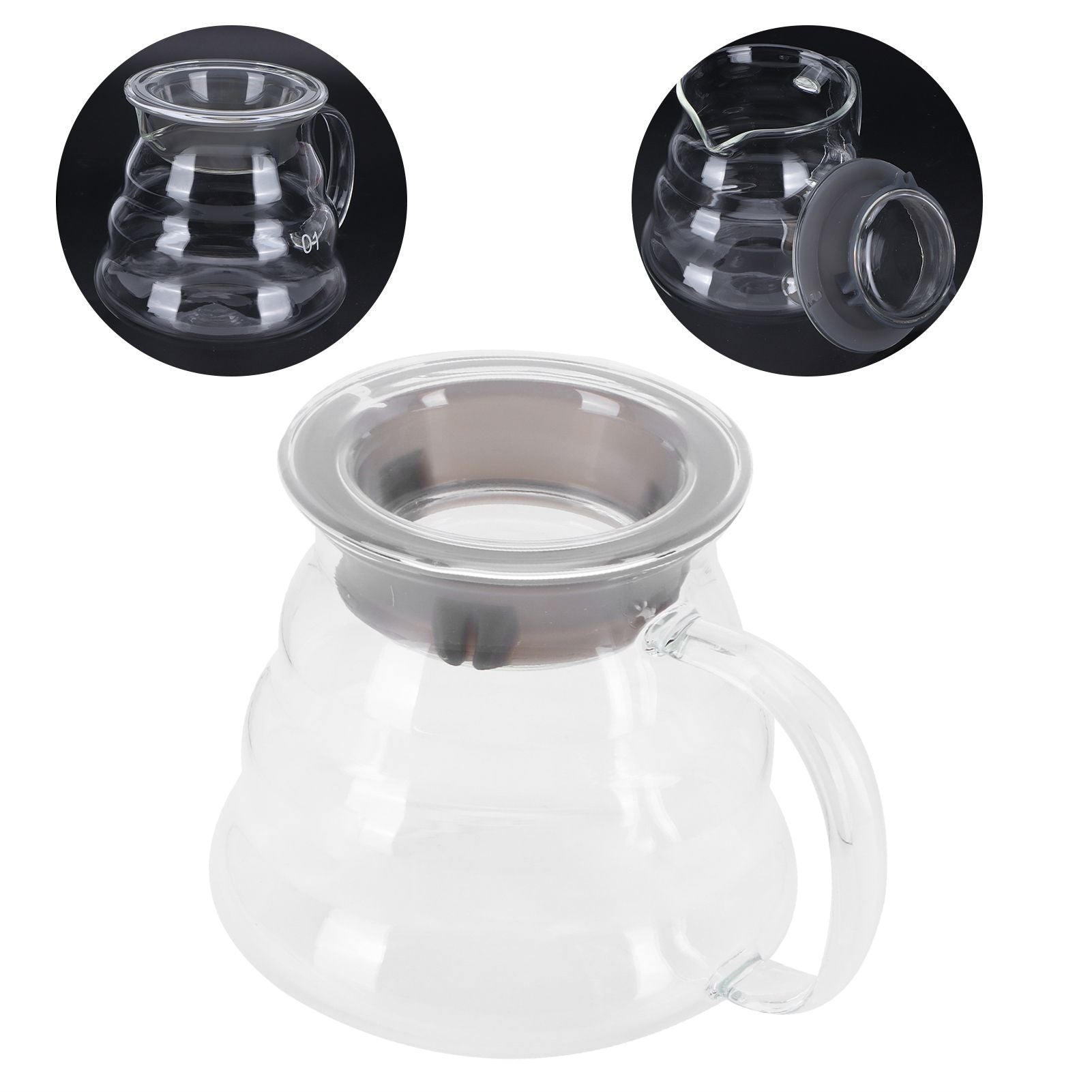 Glass Coffee Server Professional Glass Coffee Carafe Coffee Pot for Bar Kitchen Counter500ml
