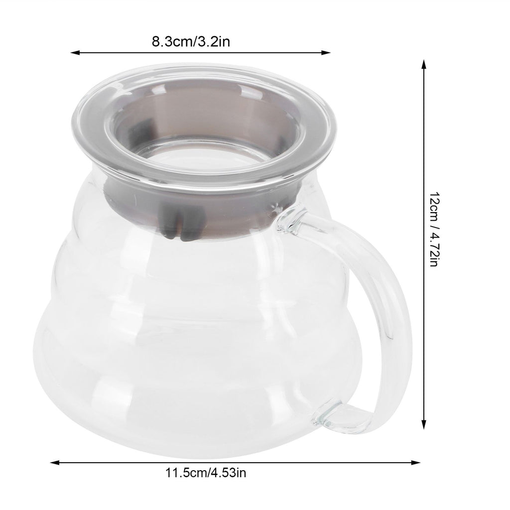 Glass Coffee Server Professional Glass Coffee Carafe Coffee Pot for Bar Kitchen Counter500ml
