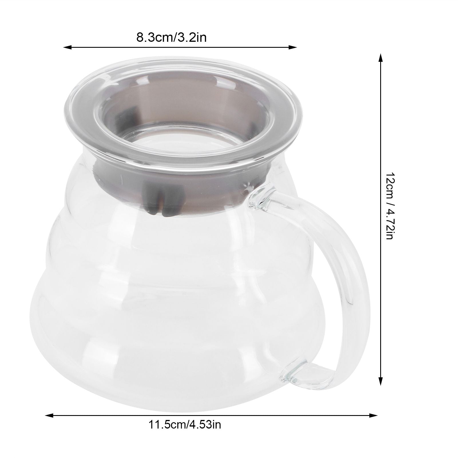 Glass Coffee Server Professional Glass Coffee Carafe Coffee Pot for Bar Kitchen Counter500ml