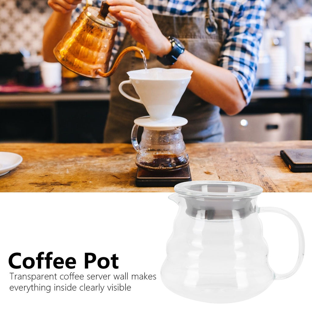 Glass Coffee Server Professional Glass Coffee Carafe Coffee Pot for Bar Kitchen Counter500ml
