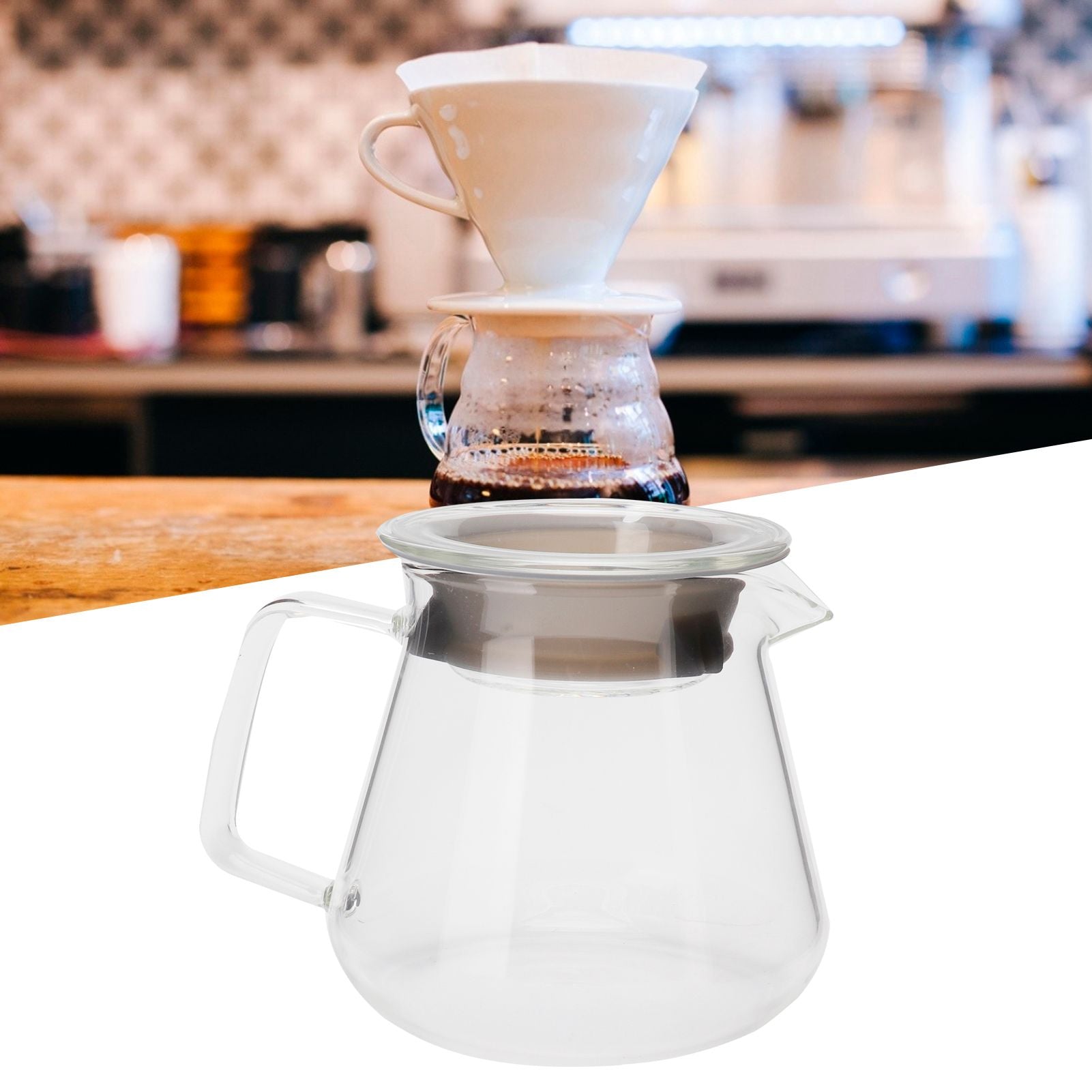 Glass Pour Over Coffee Maker Coffee Pot Kettle for Home Office Cafe Shop Supplies500ml