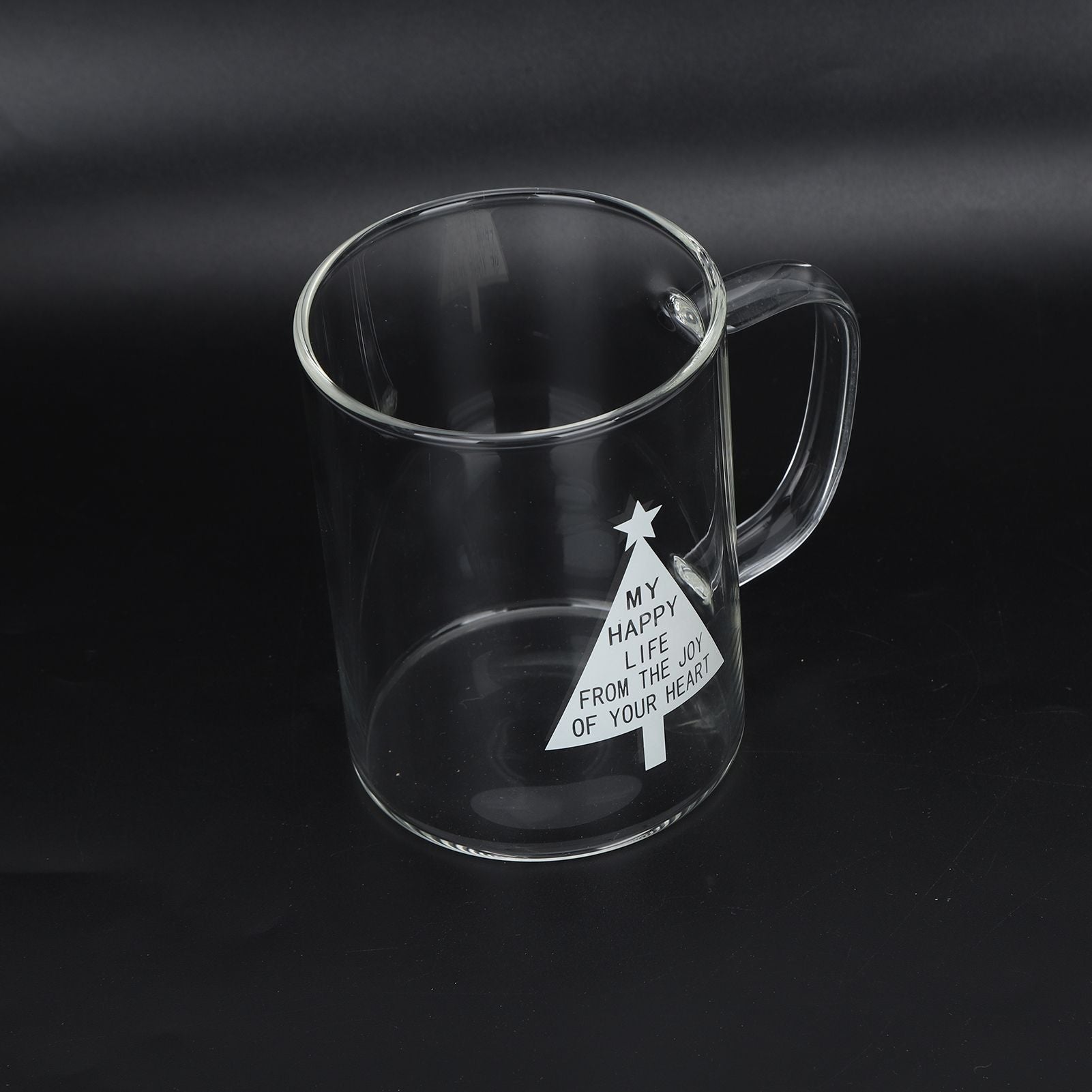 350ml Transparent Milk Cup Coffee Mug Tea Glass Drinkware with Handle for Kitchen SuppliesPine