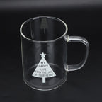 350ml Transparent Milk Cup Coffee Mug Tea Glass Drinkware with Handle for Kitchen SuppliesPine