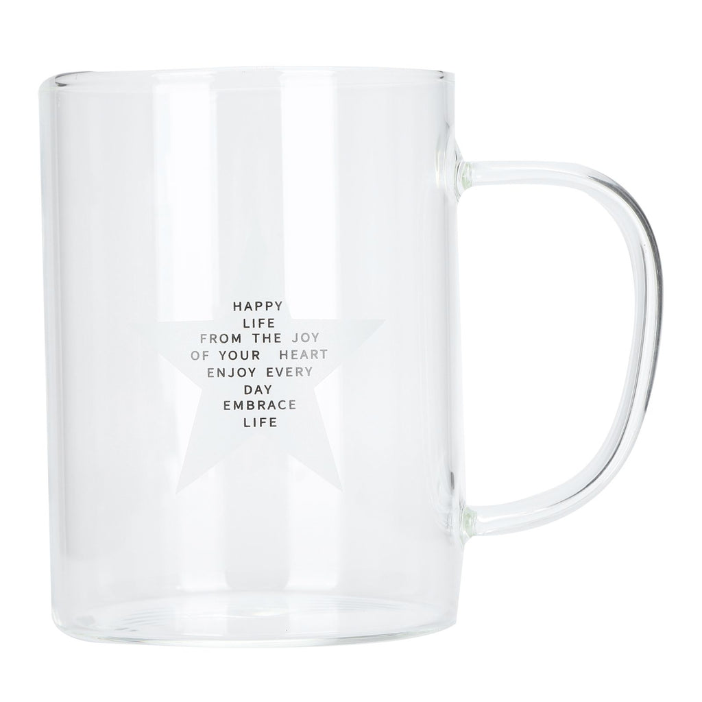 350ml Transparent Milk Cup Coffee Mug Tea Glass Drinkware with Handle for Kitchen Supplies(Five Pointed Star )