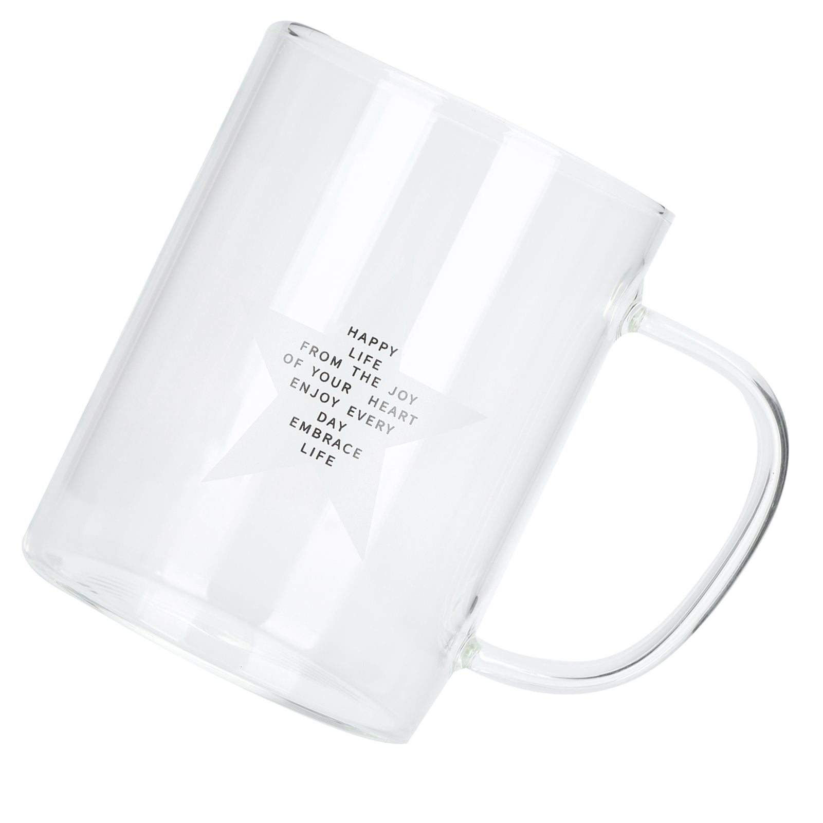 350ml Transparent Milk Cup Coffee Mug Tea Glass Drinkware with Handle for Kitchen Supplies(Five Pointed Star )