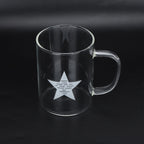 350ml Transparent Milk Cup Coffee Mug Tea Glass Drinkware with Handle for Kitchen Supplies(Five Pointed Star )