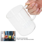 350ML Transparent Milk Coffee Mug with Handle Glass Water Cup Drinkware Kitchen UtensilWhite Letter