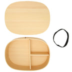 Lunch Box Portable Japanese Style Single Layer Wooden Food Sushi Container Tablewares