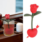 Rose Shaped Tea Strainer Silicone Loose Leaf Tea Infuser Filter Gift for Home Office Supplies