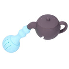 Silicone Tea Infuser Multifunction Teapot Shape Tea Leaf Strainer Filter Brown Sky Blue