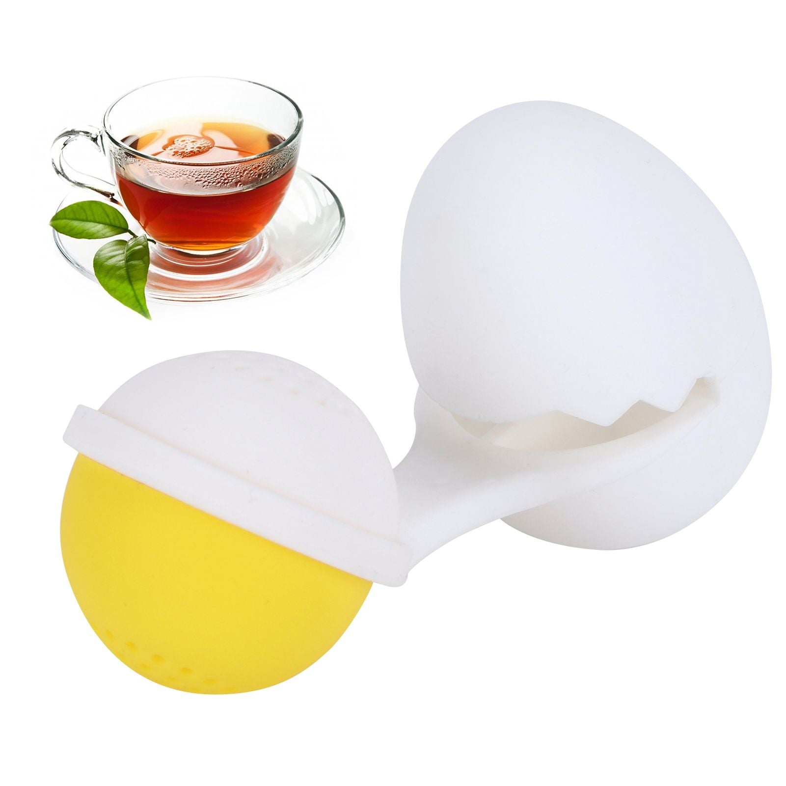 Cute Egg Shape Tea Infuser Strainer Silicone Tea Bag Loose Leaf Filter Kitchen Gadget