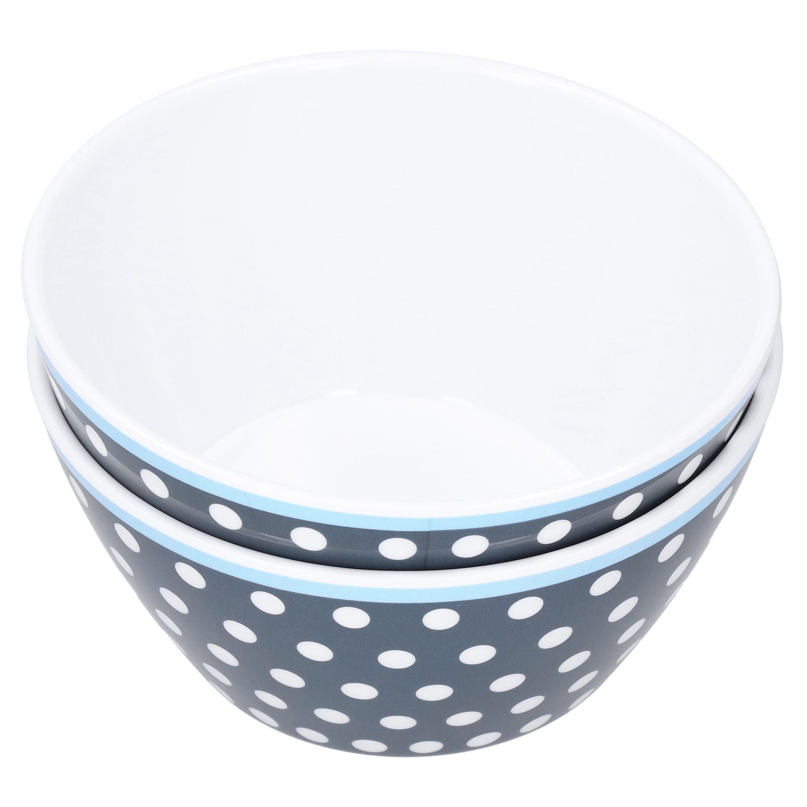 4PCS 6in Salad Bowl Dinner Serving Bowl Sets Kitchen Imitation Porcelain DinnerwareDark Blue Dots