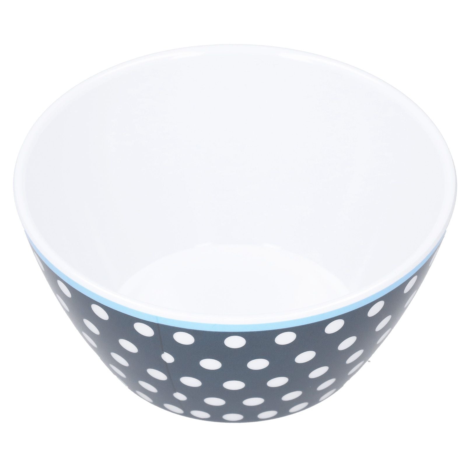 4PCS 6in Salad Bowl Dinner Serving Bowl Sets Kitchen Imitation Porcelain DinnerwareDark Blue Dots