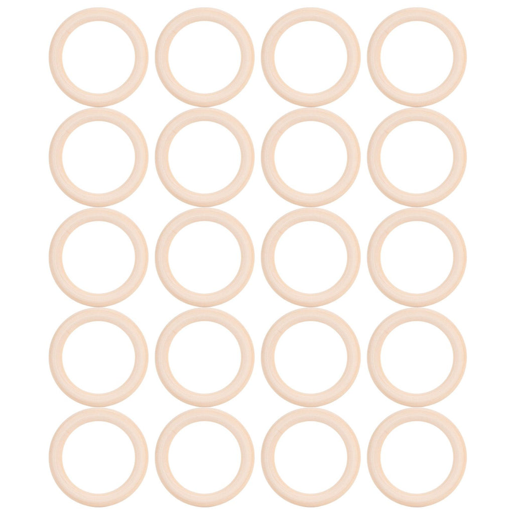 20Pcs Wood Baby Natural Teething Rings DIY Jewelry Circle Pendant Craft Making Accessory70mm
