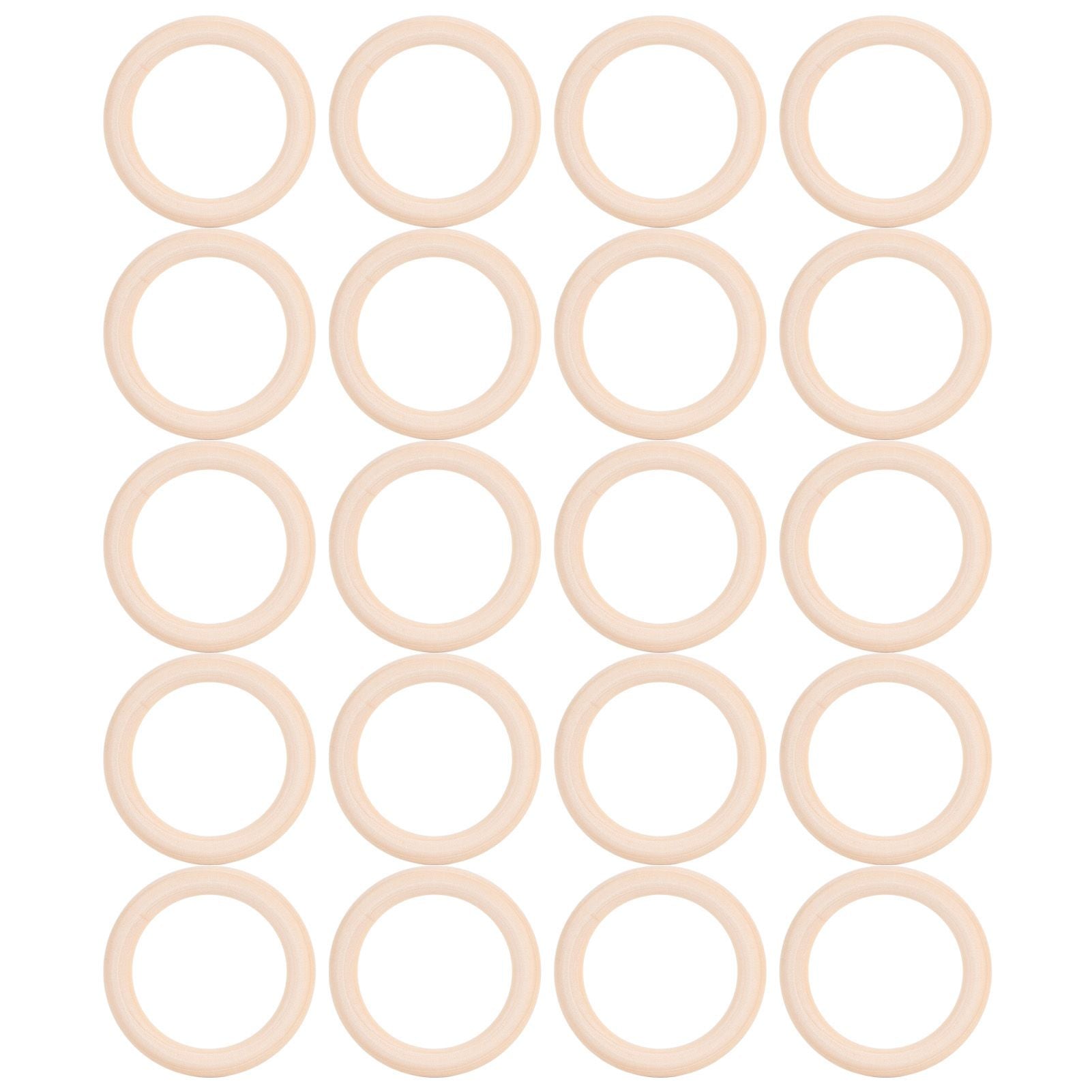 20Pcs Wood Baby Natural Teething Rings DIY Jewelry Circle Pendant Craft Making Accessory70mm