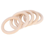 20Pcs Wood Baby Natural Teething Rings DIY Jewelry Circle Pendant Craft Making Accessory70mm