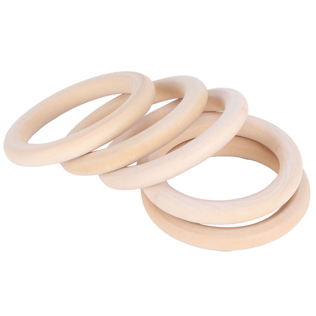 20Pcs Wood Baby Natural Teething Rings DIY Jewelry Circle Pendant Craft Making Accessory70mm