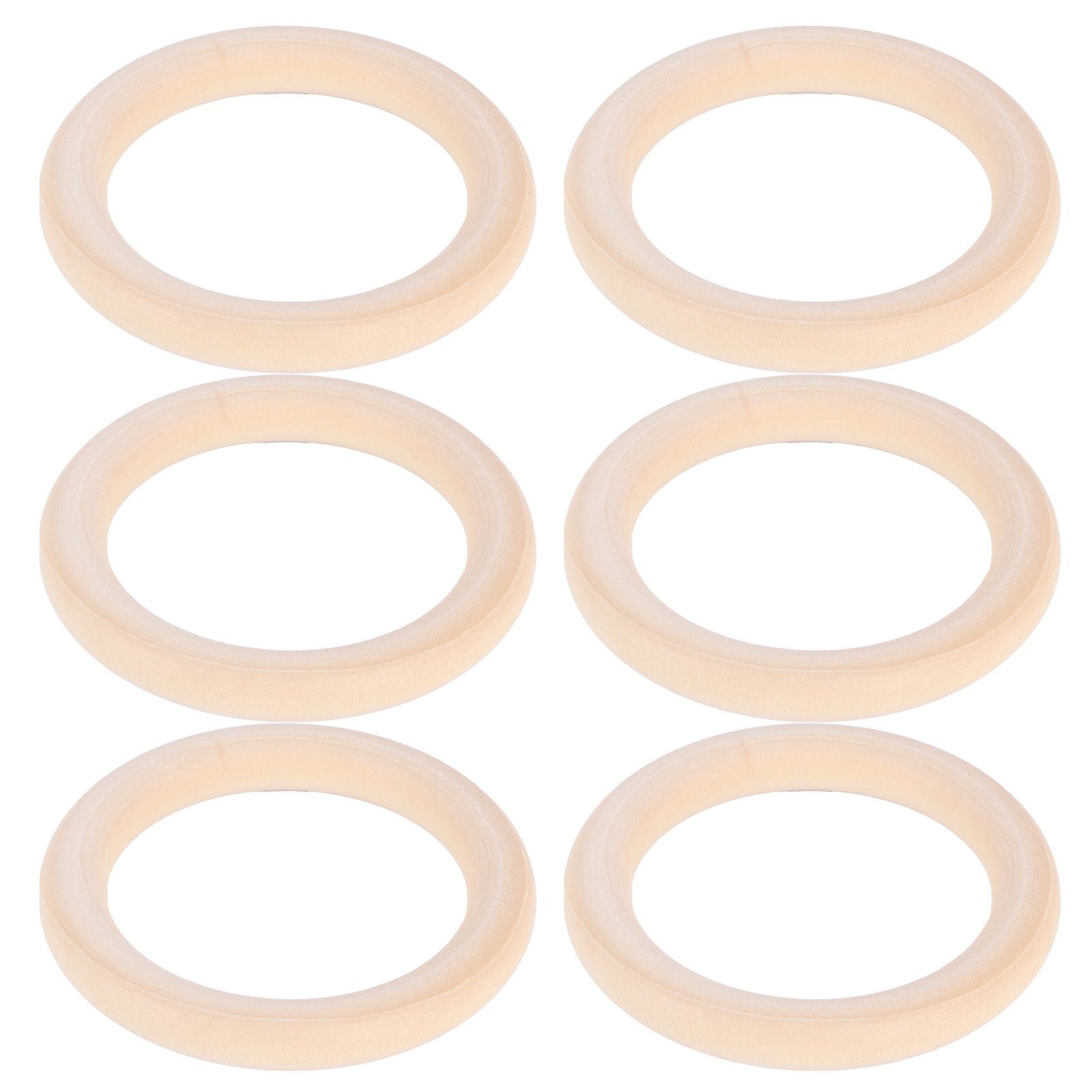 20Pcs Wood Baby Natural Teething Rings DIY Jewelry Circle Pendant Craft Making Accessory70mm