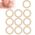 20Pcs Wood Baby Natural Teething Rings DIY Jewelry Circle Pendant Craft Making Accessory70mm