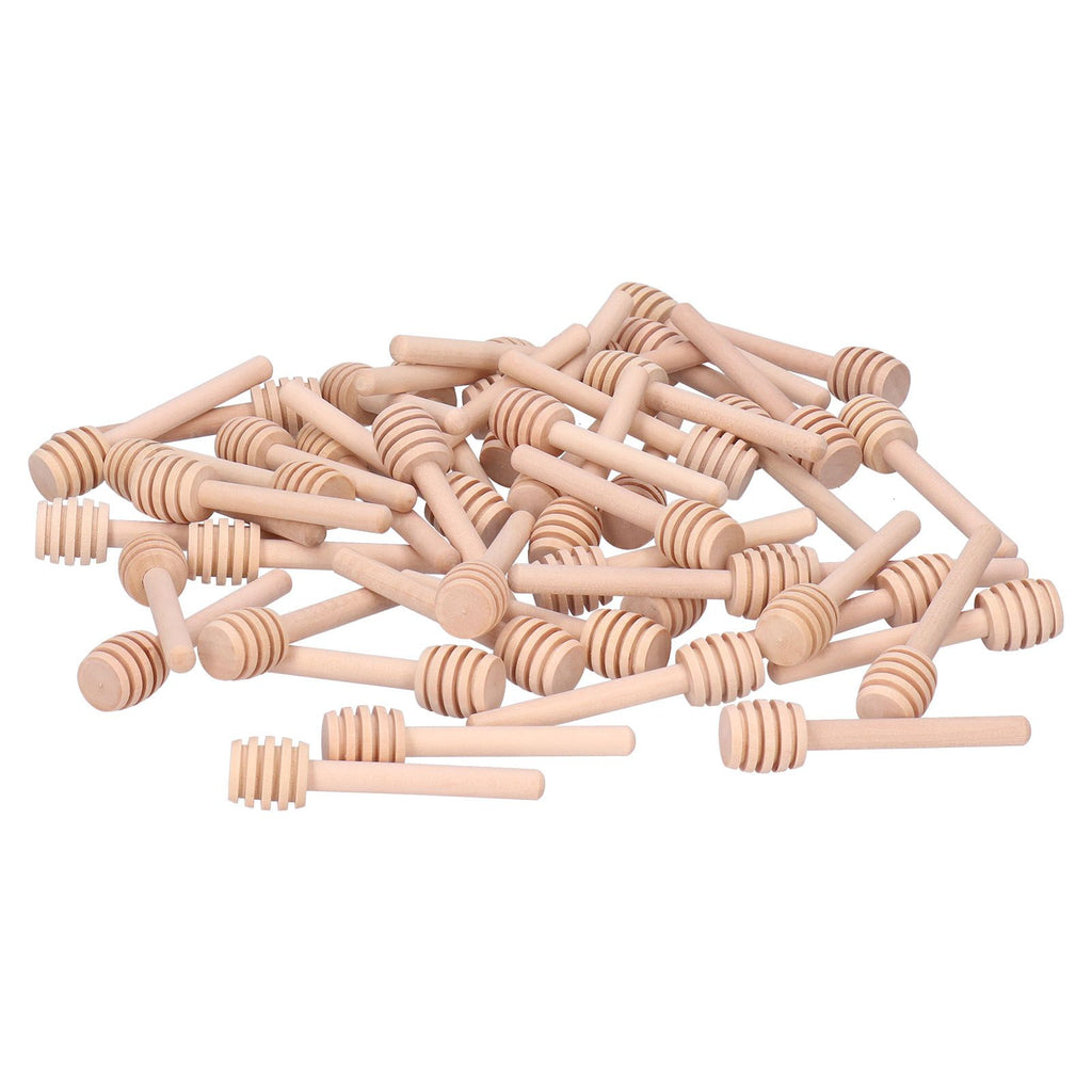 50PCS 8CM Wood Honey Dipper Sticks Honey Stirrer Dispensing Wand for Wedding Party Favors