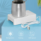USB Heating Cooling Coaster Portable Cup Warmer Refrigeration Pad for Home Office Car Use
