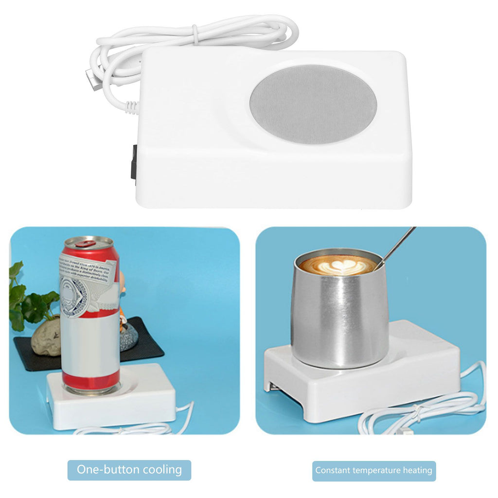 USB Heating Cooling Coaster Portable Cup Warmer Refrigeration Pad for Home Office Car Use
