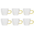 6Pcs Heat Resistant Glass Cup Tea Cup with Handle Tea Set Accessories for Home Tea House