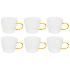 6Pcs Heat Resistant Glass Cup Tea Cup with Handle Tea Set Accessories for Home Tea House