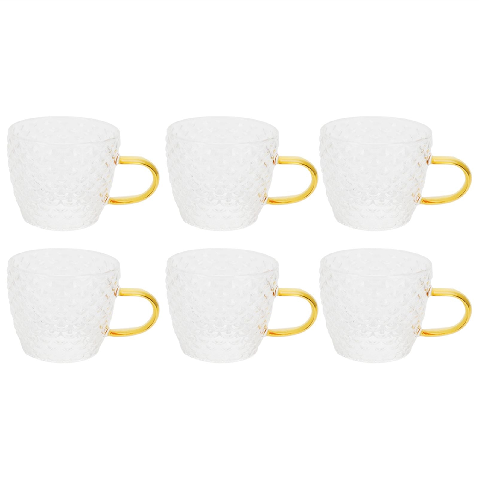 6Pcs Heat Resistant Glass Cup Tea Cup with Handle Tea Set Accessories for Home Tea House