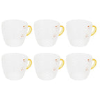 6Pcs Heat Resistant Glass Cup Tea Cup with Handle Tea Set Accessories for Home Tea House